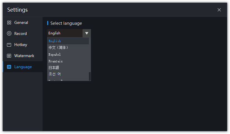 language settings