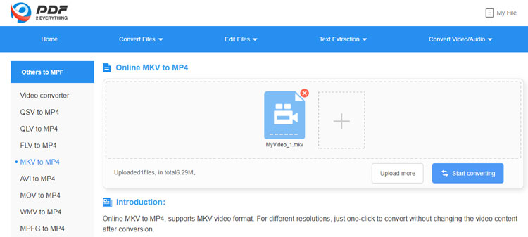 add MKV video to PDF2everything