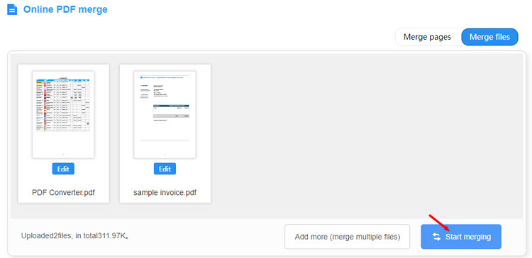 how to combine two pdf files into one free online