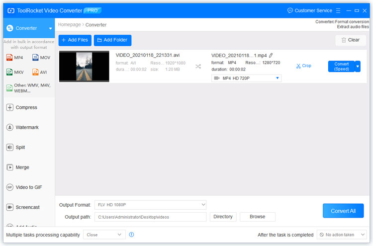 add AVI to video converter