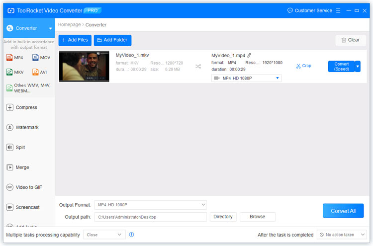 add MKV to video converter